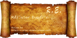 Rösler Eugén névjegykártya